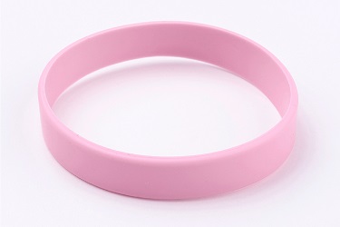 Plain Neon Pink Coloured Silicone Wristband 