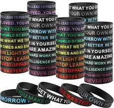 Motivational silicone bracelet