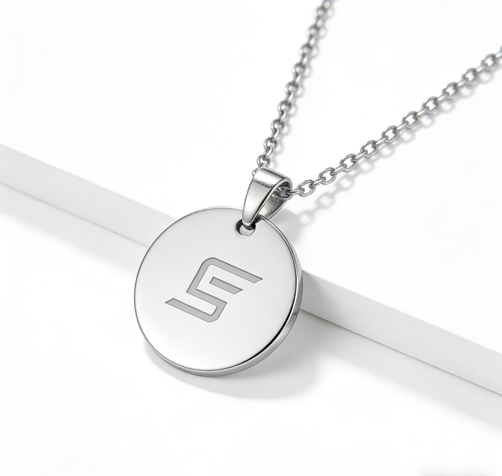 Custom pendants for corporate recognition - gold engraved with company logo