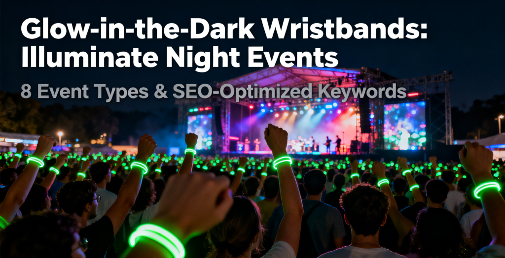 custom printed glow-in-the-dark wristbands with logo and slogan options