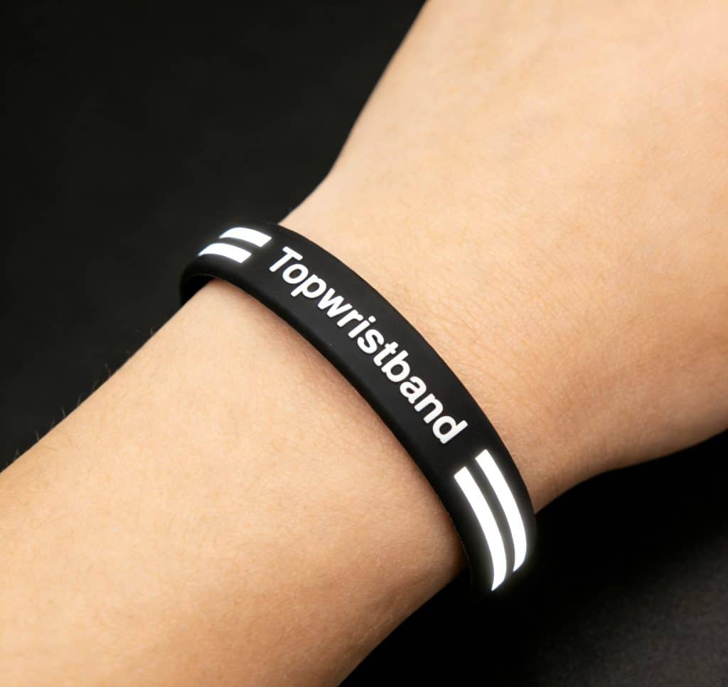 Custom Silicone Wristbands, Solid Color Debossed Logo Wristband