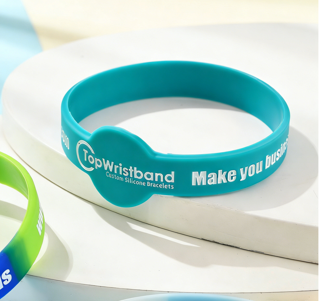Custom Silicone Wristbands, Single Color Promotional Rubber Bracelet